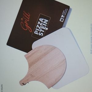 Pizza Stone by Hans Grill baking stone 15"x12" wooden cordierite pizza peel New…